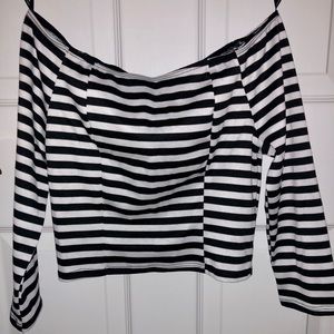 Off-The-Shoulder Striped Top